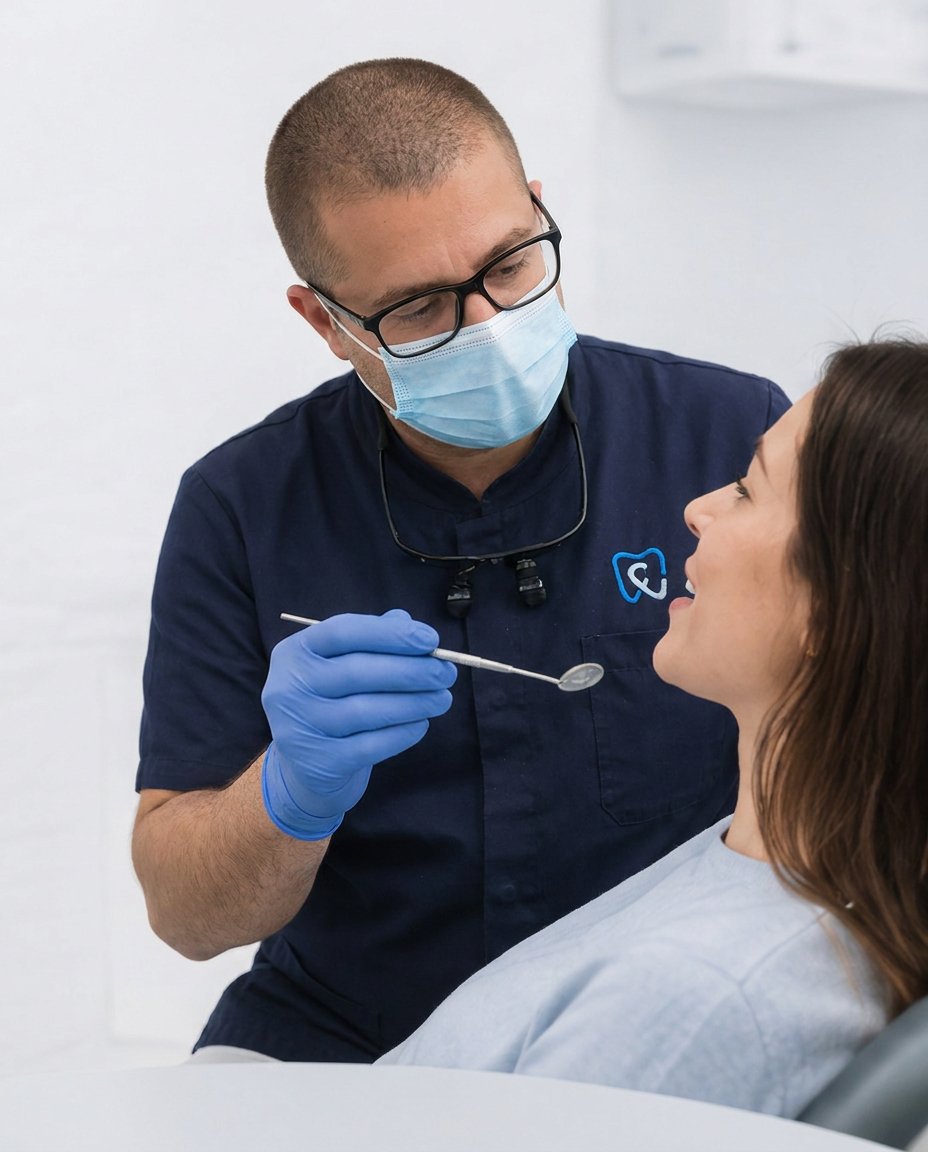 Dott. Maucieri durante una procedura odontoiatrica